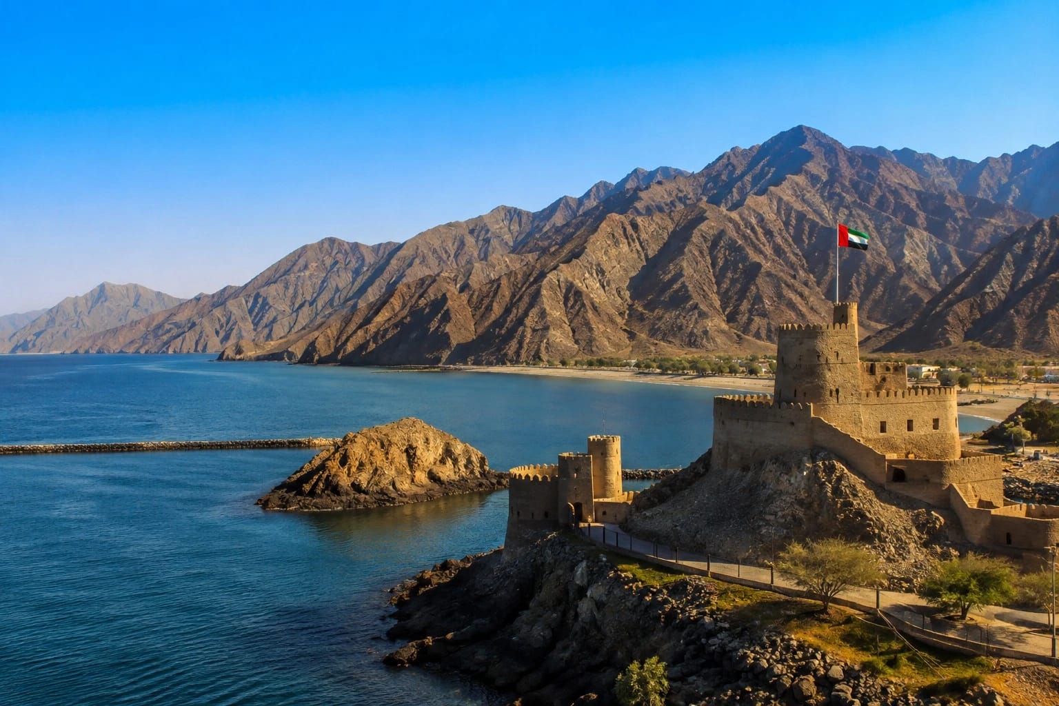 Car lift on the Dubai to Fujairah route