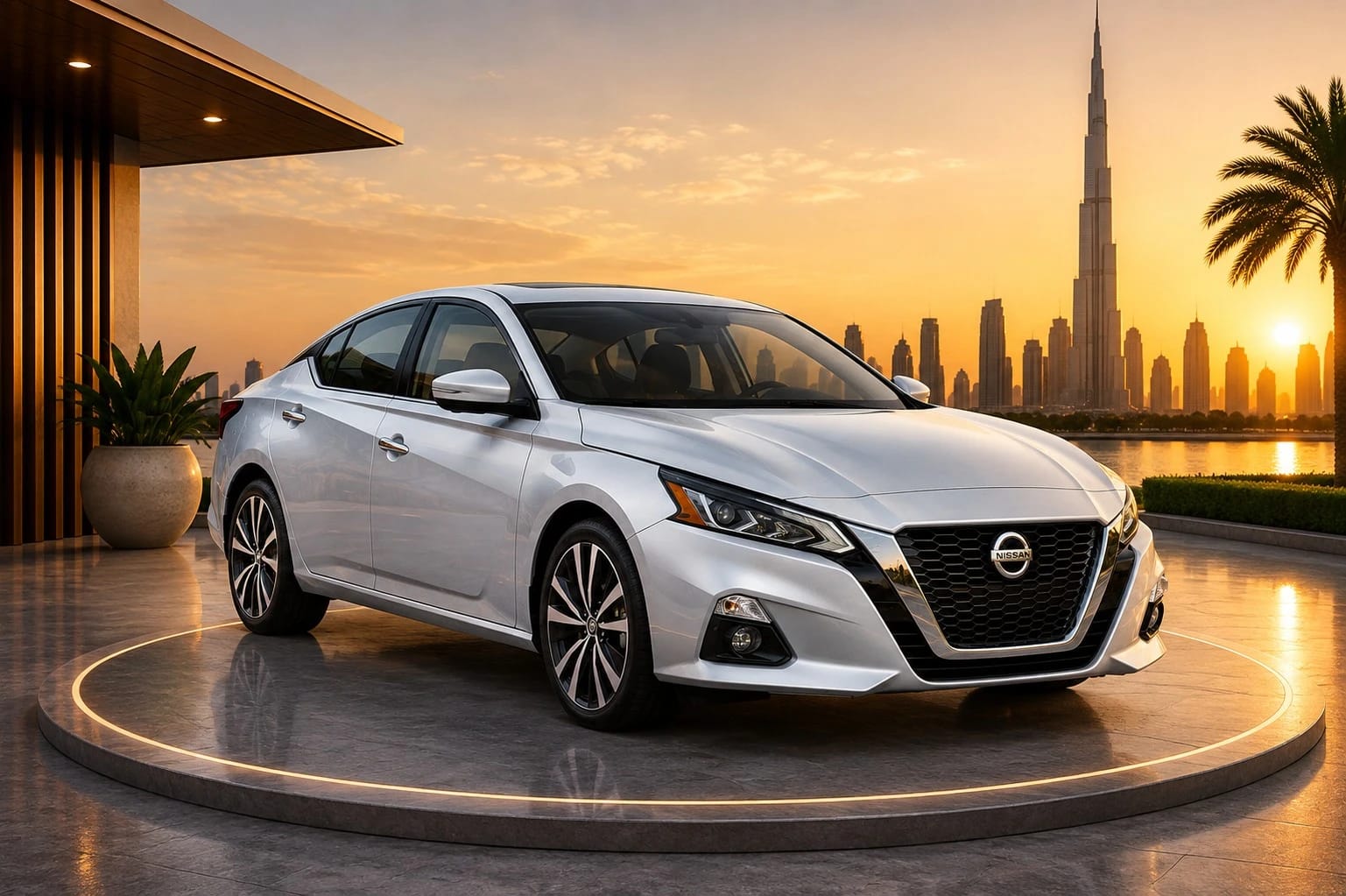 White Nissan Altima 2023 sedan used on daily commuter pick and drop runs